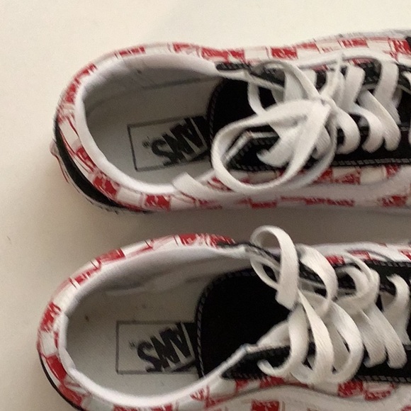 Vans Old Skool Low Sketch Red Size 7.5 Women Checkered Shoes Preloved - Picture 5 of 7
